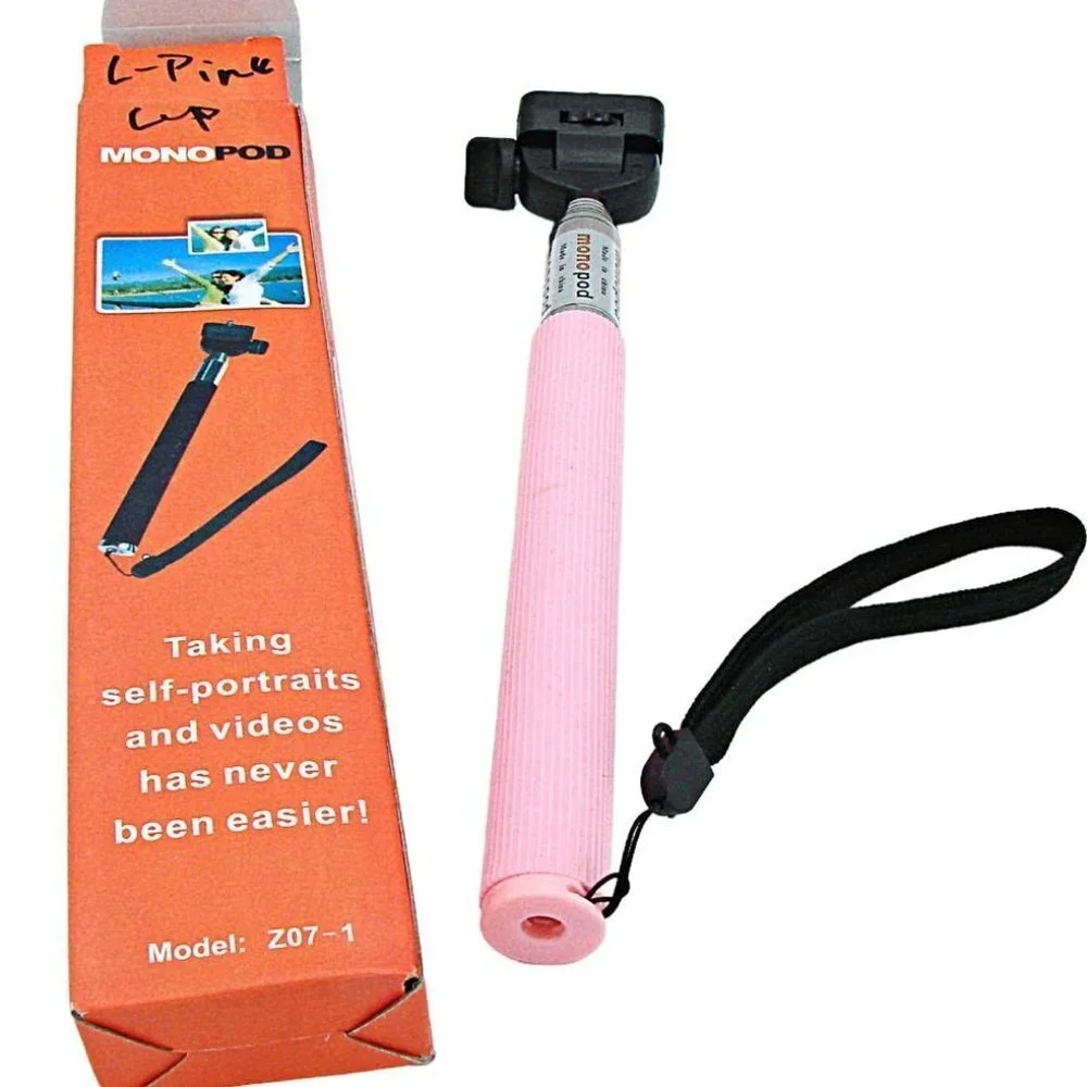 Monopod Z07-1 Pink Handheld Extendable Self-Portrait Selfie Stick Camera GoPro